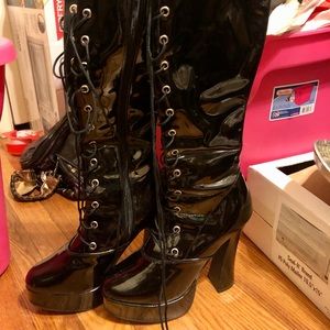 Shiny Black Interchangeable Boots
